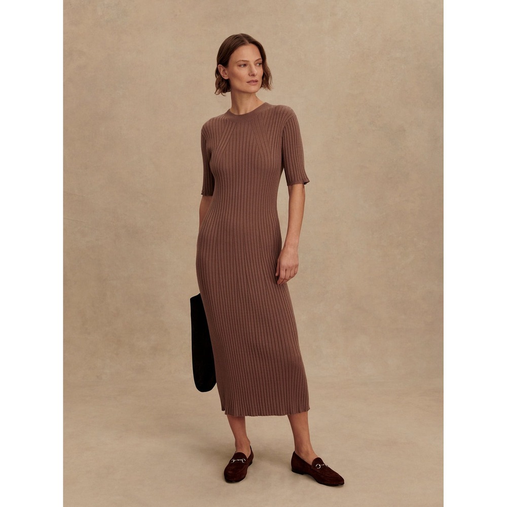 Women's Varley Maeve Rib Knit‎ Midi Dress Size Large